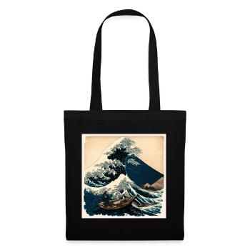 Following nature's way Hokusai Style - Stoffbeutel - Schwarz - Vorne