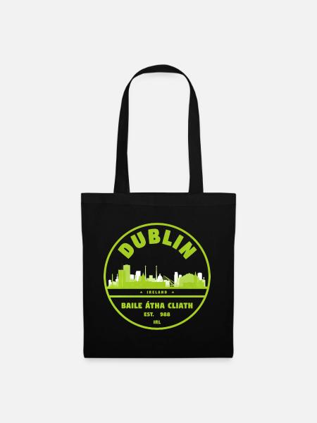 Dublin Skyline Stempel - Stoffbeutel - Schwarz