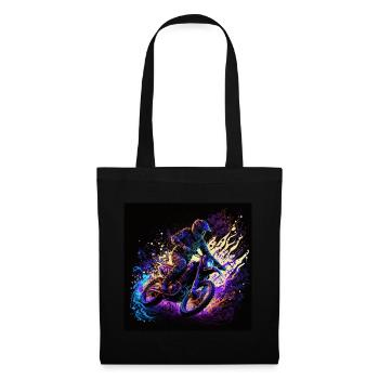 cool motocrosser in black light style - Tote Bag - black - Front