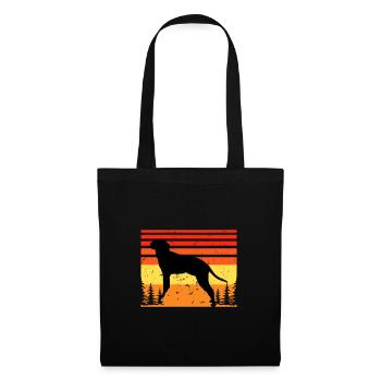 Braque Saint Germain Dog Silhouette Retro Sunset - Tote Bag - black - Front