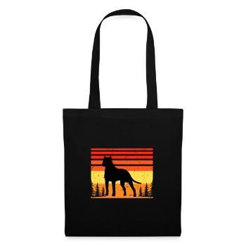 Amoureux des chiens brésiliens Silhouette Vintage Coucher de soleil - Sac en tissu - noir - Devant