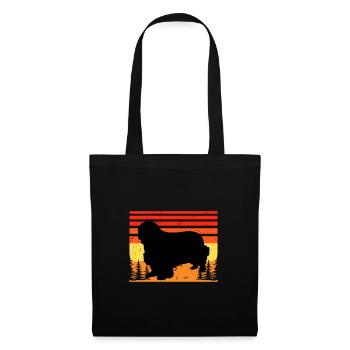 Clumber Spaniel Dog Love Silhouette Vintage Sunset - Sac en tissu - noir - Devant