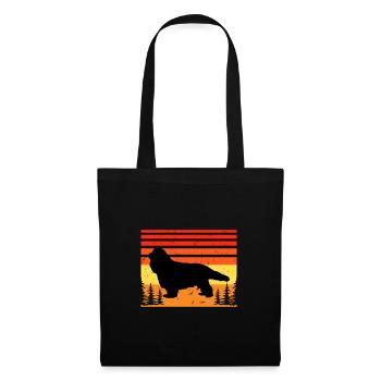 Cavalier Dog Lover Silhouette Vintage Sunset - Tote Bag - black - Front