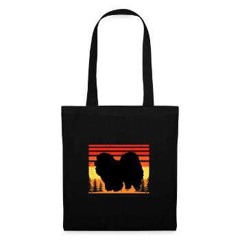 Chow Chow Dog Lover Silhouette Vintage Sunset - Tote Bag - black - Front