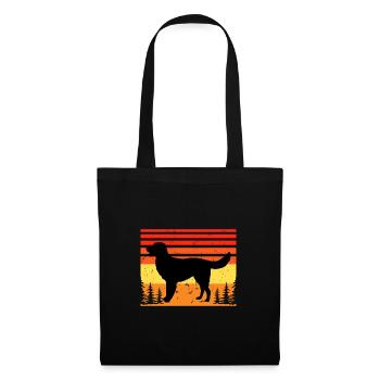 German Longhaired Pointer Dog Silhouette Retro - Tote Bag - black - Front