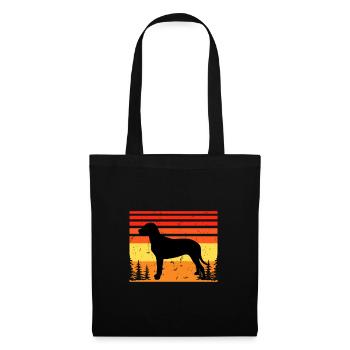 Finnish Hound Dog Lover Silhouette Vintage Sunset - Tote Bag - black - Front