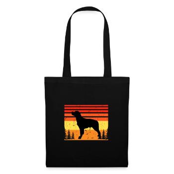 French Brittany Dog Love Silhouette Vintage Sunset - Tote Bag - black - Front