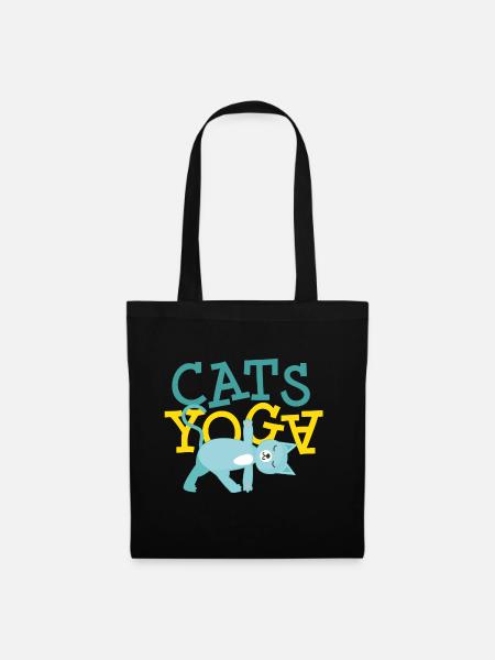 Cats Yoga Katzenfreund - Stoffbeutel - Schwarz