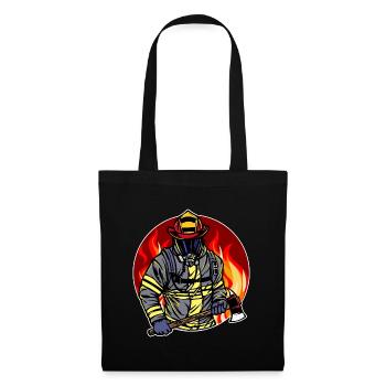 Burning Firefighter Firefighter Fire Lifesaver - Tote Bag - black - Front