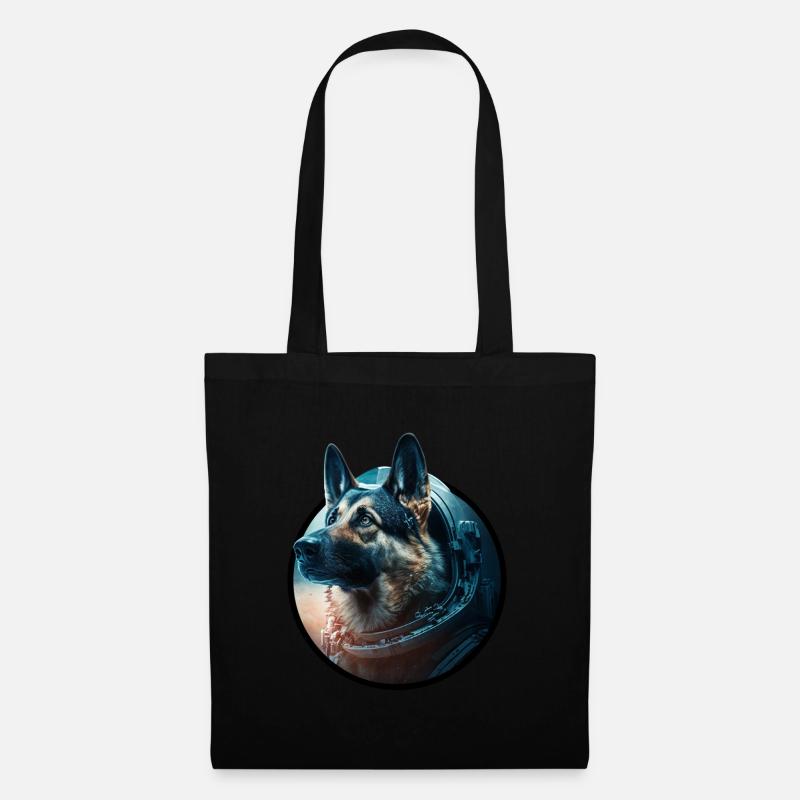 Schäferhund Astronaut - Stoffbeutel - Schwarz