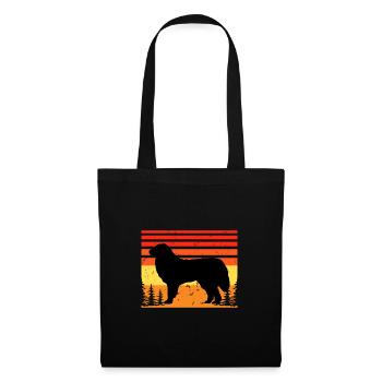 Great Pyrénées Dog Lover Silhouette Vintage Sunset - Sac en tissu - noir - Devant