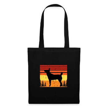Lièvre Indian Dog Lover Silhouette Vintage Sunset - Sac en tissu - noir - Devant