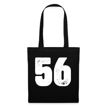 56 Zahl Trikot - Stoffbeutel - Schwarz - Vorne