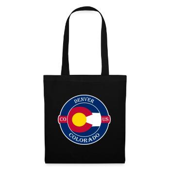 Denver Colorado Flag USA Travel Souvenir Badge - Sac en tissu - noir - Devant