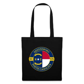 Greensboro North Carolina Flagge USA Reise Souvenir - Stoffbeutel - Schwarz - Vorne