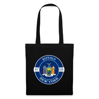 Buffalo New York Flag USA Travel Souvenir Badge - Sac en tissu - noir - Devant
