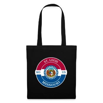 St. Louis Missouri drapeau USA voyage souvenir badge - Sac en tissu - noir - Devant