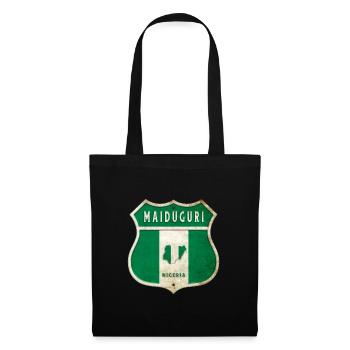 Maiduguri Nigeria Wappen Flaggen Design - Stoffbeutel - Schwarz - Vorne