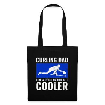 Curling Sweeping Winter Ice Sport Dad Fathers Day - Tote Bag - black - Front