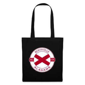 Huntsville Alabama Flag USA Travel Souvenir Badge - Tote Bag - black - Front