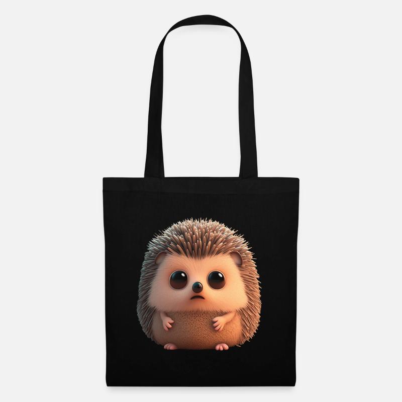 Niedlicher kleiner Chibi Igel - Stoffbeutel - Schwarz