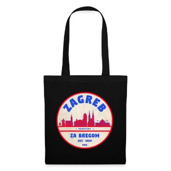 Zagreb Rundlogo Skyline Retro - Stoffbeutel - Schwarz - Vorne