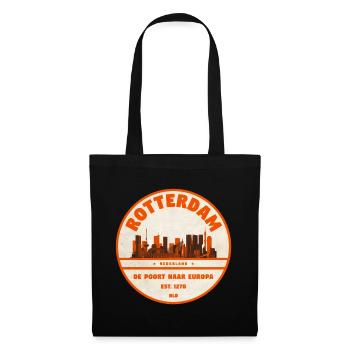Rotterdam Skyline Vintage Rubber Stamp - Tote Bag - black - Front