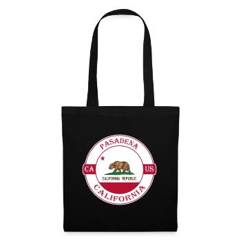 Pasadena California Flag USA Travel Souvenir Badge - Sac en tissu - noir - Devant