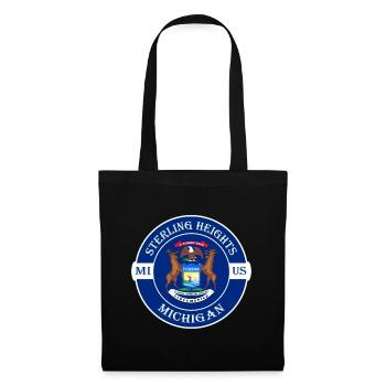 Sterling Heights Michigan Flag USA Travel Souvenir - Tote Bag - black - Front
