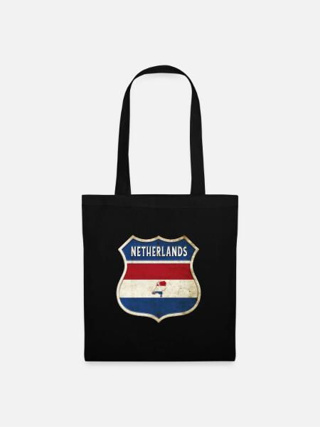 Niederlande Wappen Flaggen Design - Stoffbeutel - Schwarz