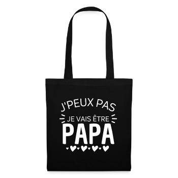 J'peux pas je vais être papa annonce naissance - Sac en tissu - noir - Devant