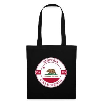 Hesperia California Flag USA Travel Souvenir Badge - Sac en tissu - noir - Devant