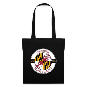 Columbia Maryland Flagge USA Reise Souvenir Abzeichen - Stoffbeutel - Schwarz - Vorne
