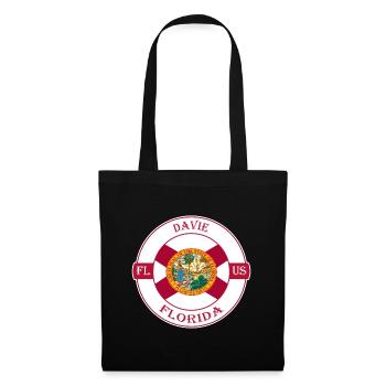 Davie Florida Flag USA Travel Souvenir Badge - Tote Bag - black - Front