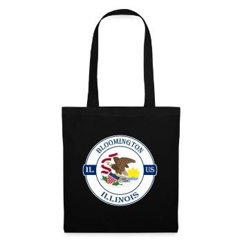 Bloomington Illinois Flag USA Souvenir Badge - Sac en tissu - noir - Devant