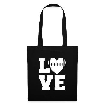 Football Love Heart Saying Text Love Gift - Sac en tissu - noir - Devant