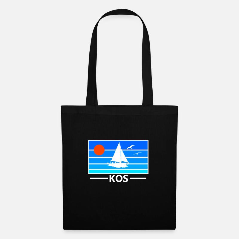 Griechenland Insel Kos - Stoffbeutel - Schwarz