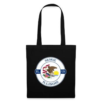 Skokie Illinois Flag USA Travel Souvenir Badge - Sac en tissu - noir - Devant