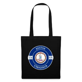 Reston Virginia Flagge USA Reise Souvenir Abzeichen - Stoffbeutel - Schwarz - Vorne