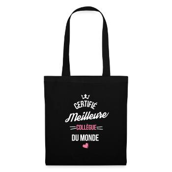 certifié meilleure collègue cadeau départ retraite - Sac en tissu - noir - Devant
