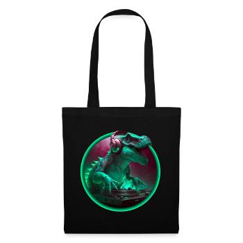 Dino DJ Musicien Kids Party Chemise cadeau - Sac en tissu - noir - Devant