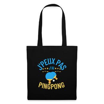 J'peux pas j'ai ping-pong - Sac en tissu - noir - Devant