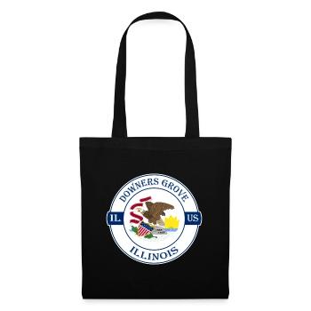 Downers Grove Illinois Flag USA Souvenir Badge - Tote Bag - black - Front