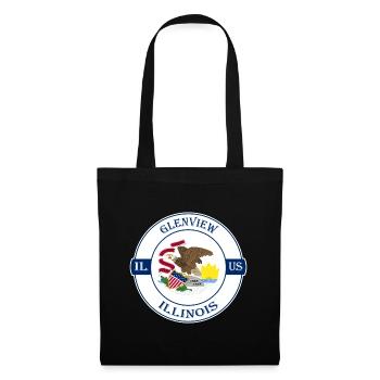 Glenview Illinois drapeau USA voyage souvenir badge - Sac en tissu - noir - Devant
