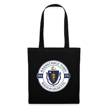 Barnstable Town Massachusetts Flag USA Souvenir - Tote Bag - black - Front