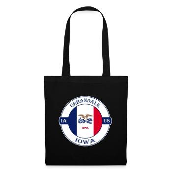 Urbandale Iowa Flag USA Travel Souvenir Badge - Tote Bag - black - Front