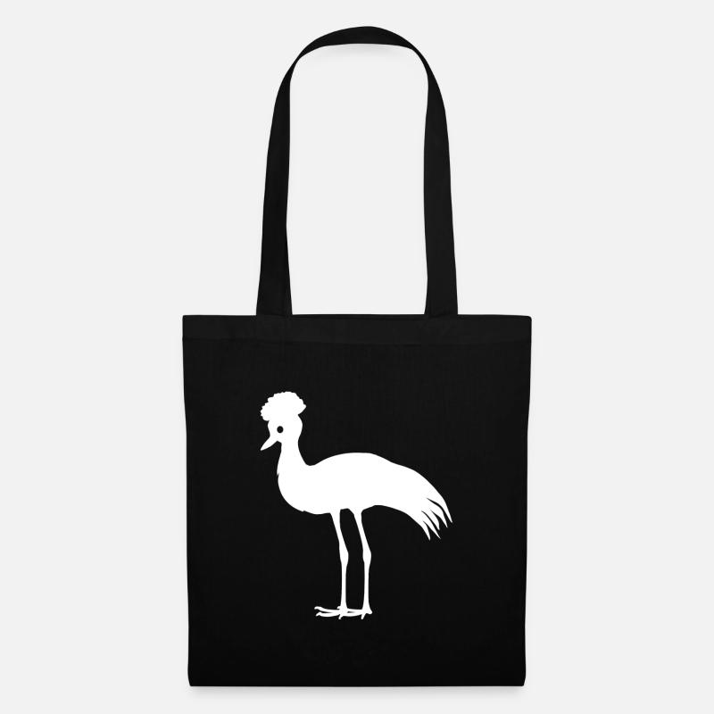 tolle vogelmotive, kronenkranich - Stoffbeutel - Schwarz