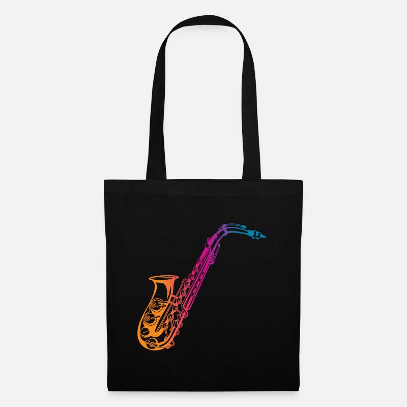 Saxofon Saxophonist Geschenk - Stoffbeutel - Schwarz