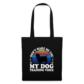 Australian Silky Terrier Dog Silhouette Retro Sun - Tote Bag - black - Front
