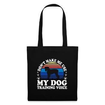 Noir Terrier Russe Chien Silhouette Rétro Coucher de Soleil - Sac en tissu - noir - Devant